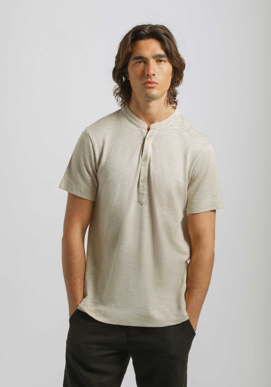 T-shirt effetto lino |Colore:Beige