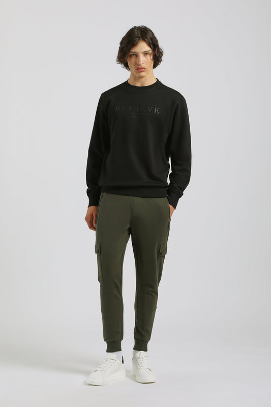 Jogger cargo in felpa|Colore:Verde scuro
