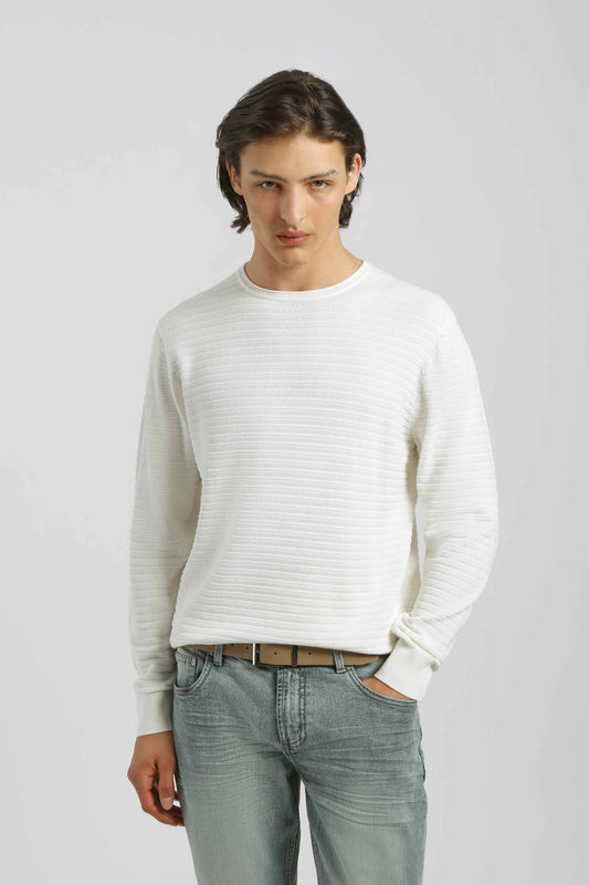 Maglia girocollo in viscosa|Colore:Off white
