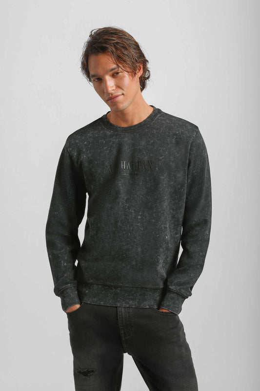 Felpa girocollo 100% cotone|Colore:Nero