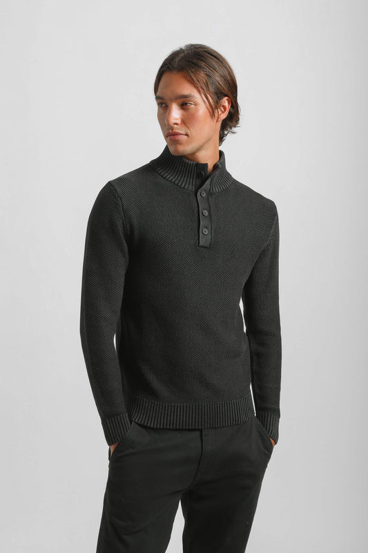 Lupetto con bottoni 100% cotone|Colore:Nero