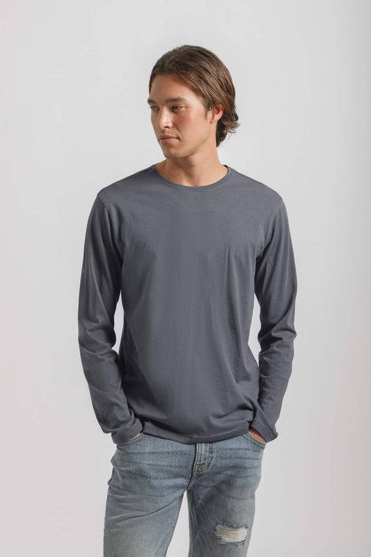 T-shirt manica lunga 100% cotone|Colore:Jeans