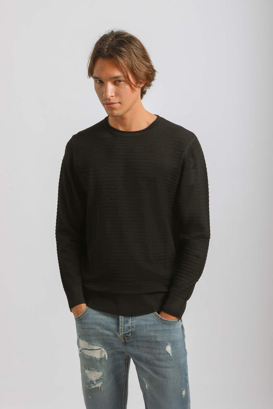 Maglia girocollo in viscosa|Colore:Nero