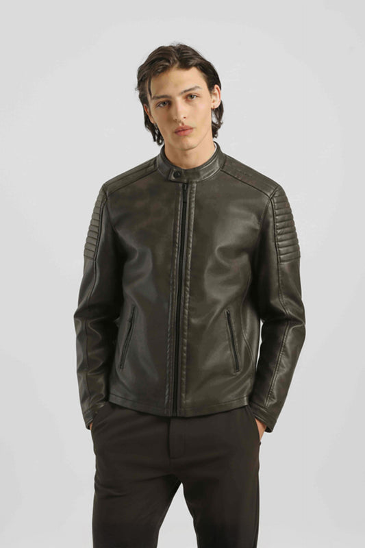 Giubbotto biker effetto pelle marmorizzato|Colore:Grigio