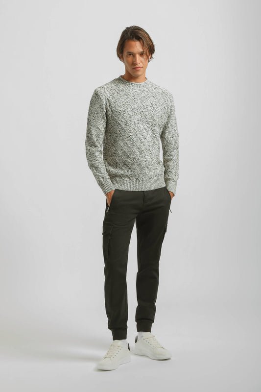 Pantaloni cargo con elastico alle caviglie|Colore:Nero