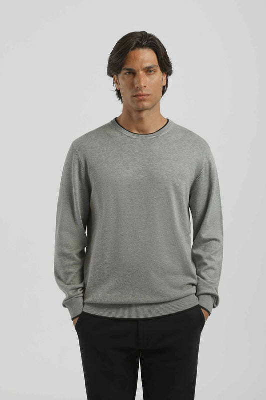 Maglia doppio collo basic|Colore:Grigio melange