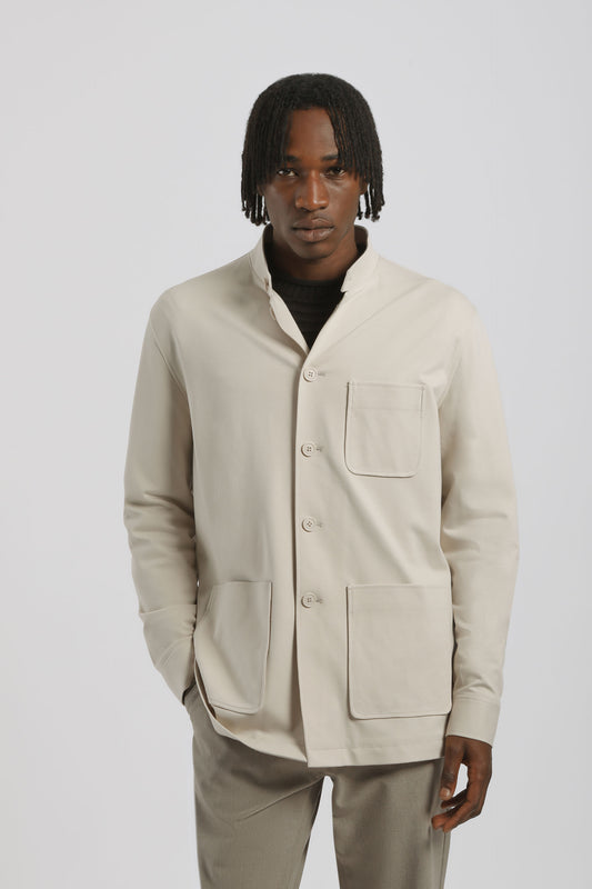 Giacca coreana con tasconi|Colore:Beige