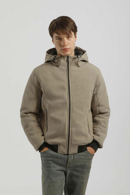 Bomber imbottito con cappuccio|Colore:Sabbia