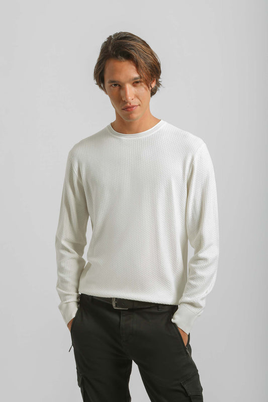 Maglia girocollo in viscosa|Colore:Off white