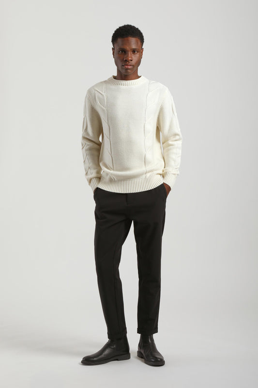 Pantaloni chino in tessuto tecnico|Colore:Nero
