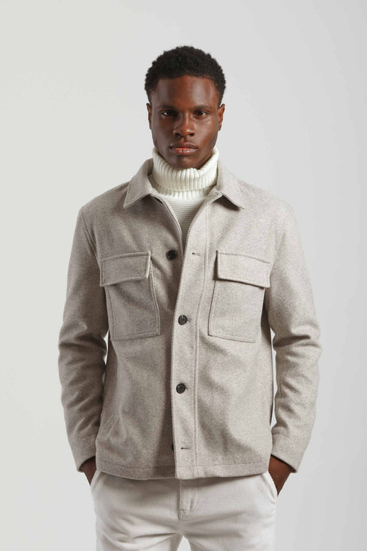 Giacca camicia con bottoni|Colore:Corda