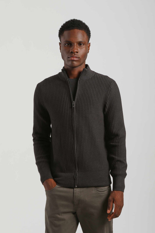 Cardigan con zip|Colore:Grigio scuro
