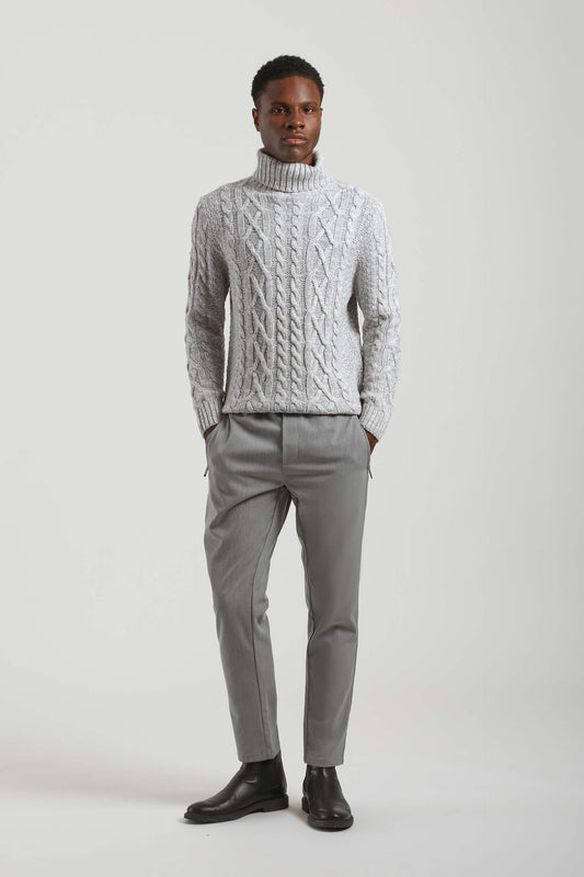 Jogger con laccetto|Colore:Grigio chiaro melange