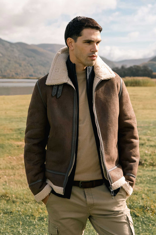 Suede-effect sheepskin