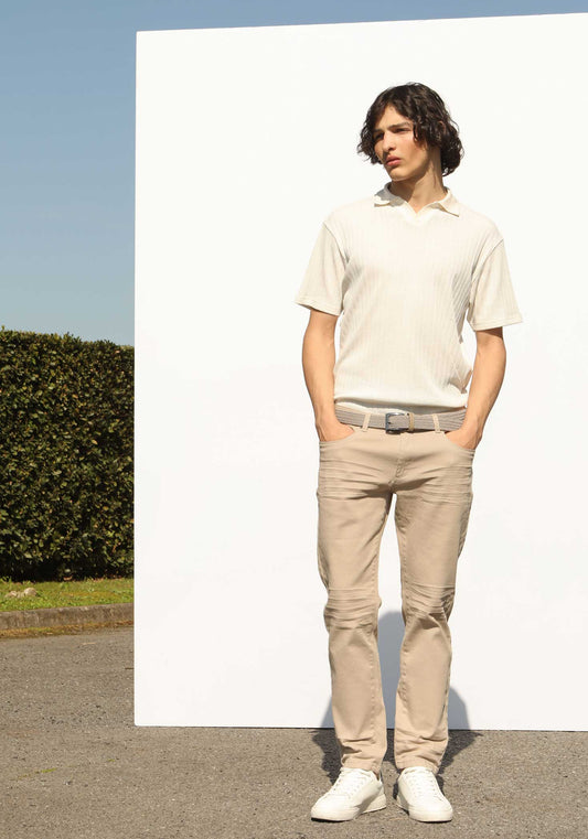 Pantaloni cinque tasche in cotone