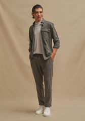 Linen blend trousers