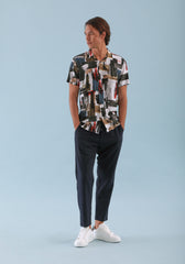 Linen blend trousers