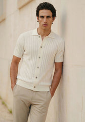 Cardigan polo in maglia