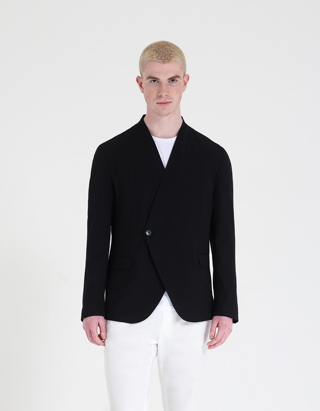 Giacca senza collo|Colore:Nero