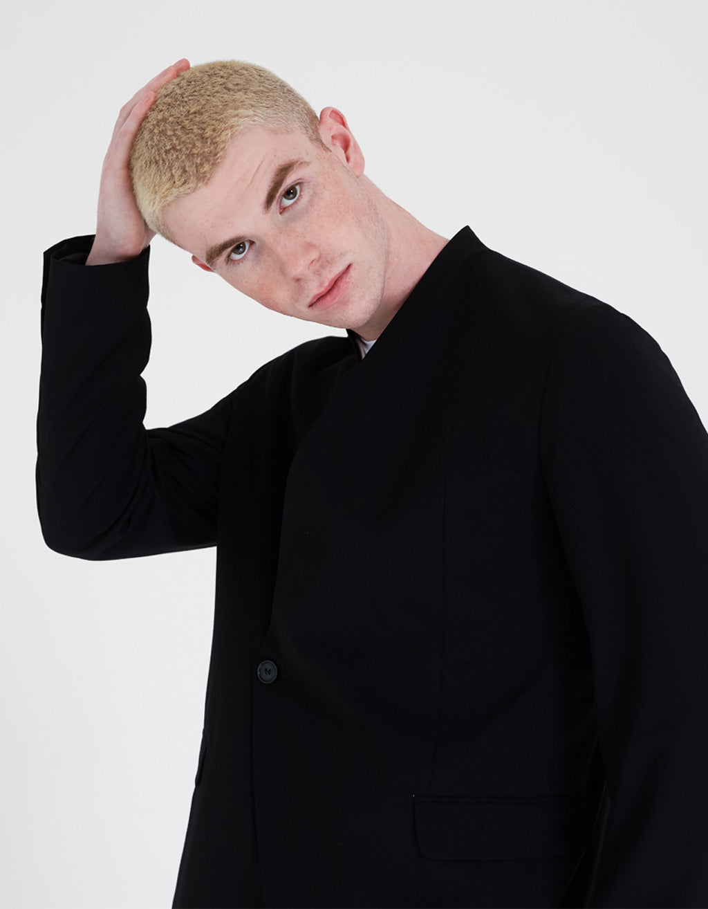 Giacca senza collo|Colore:Nero