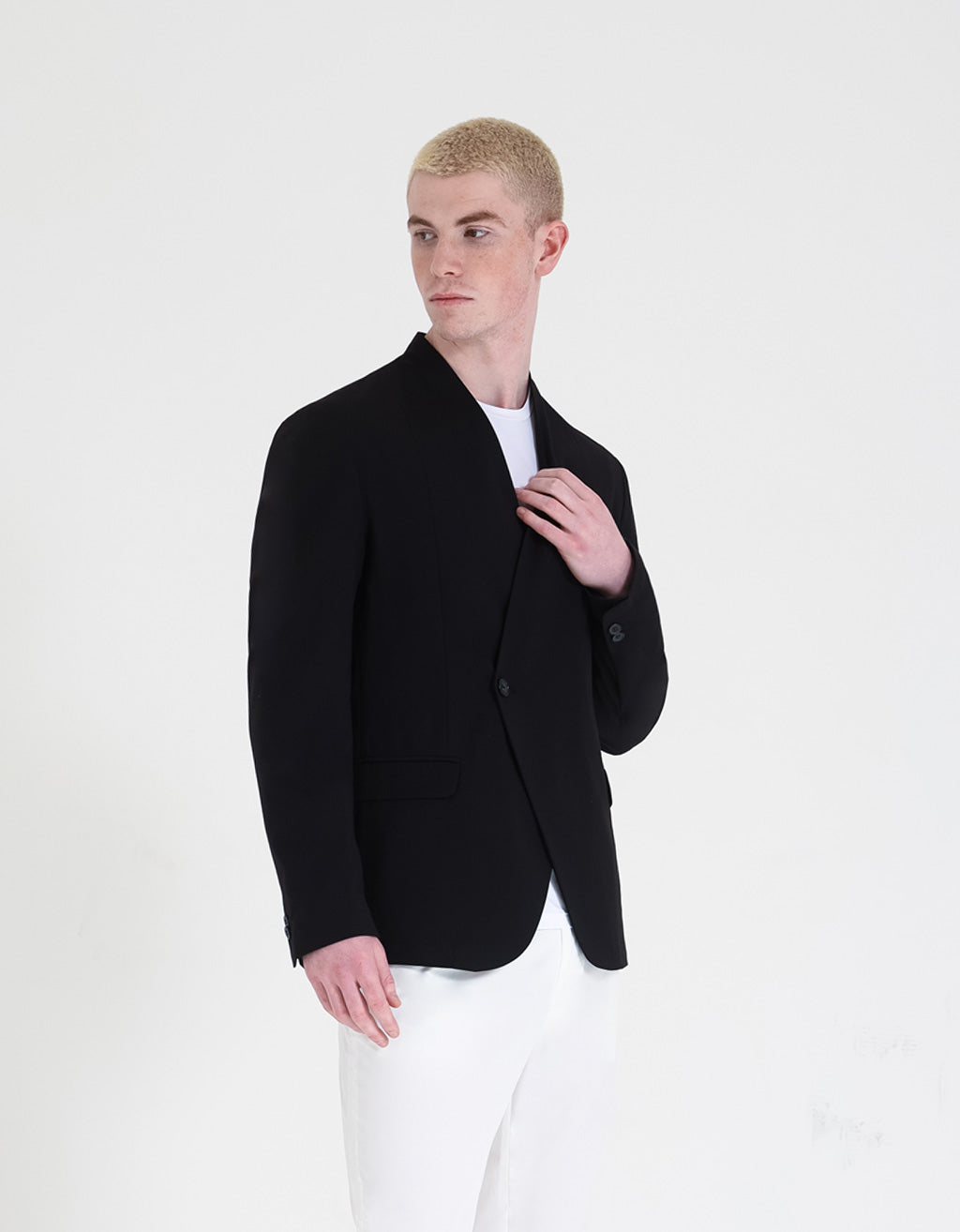 Giacca senza collo|Colore:Nero
