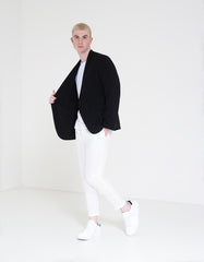Giacca senza collo|Colore:Nero