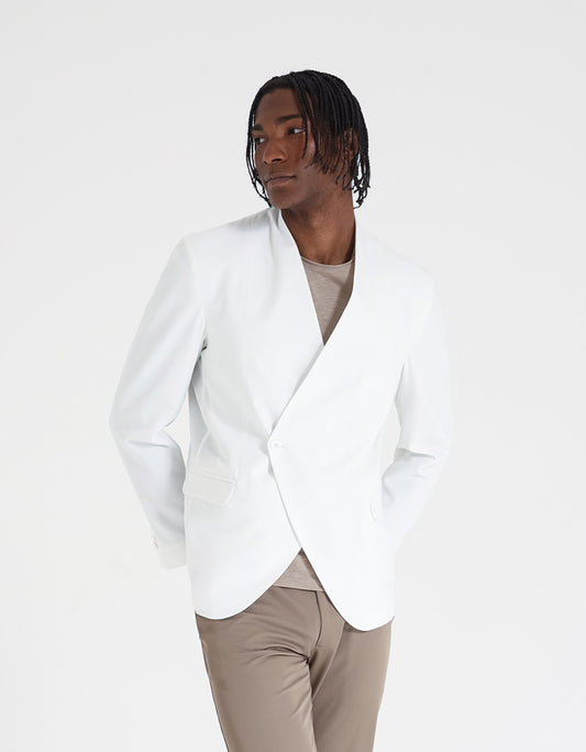 Giacca senza collo|Colore:Bianco