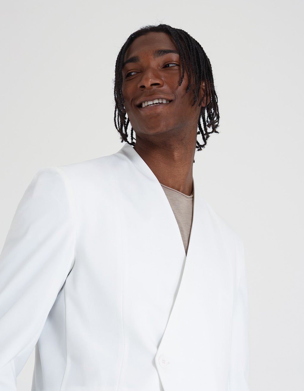 Giacca senza collo|Colore:Bianco