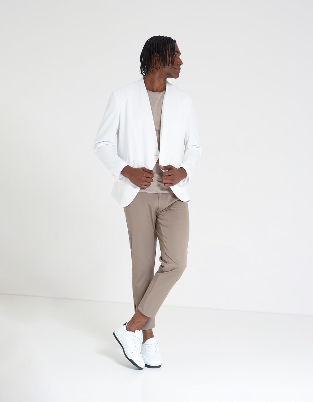 Giacca senza collo|Colore:Bianco