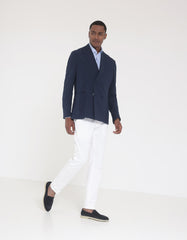 Giacca doppiopetto in lino|Colore:Bianco