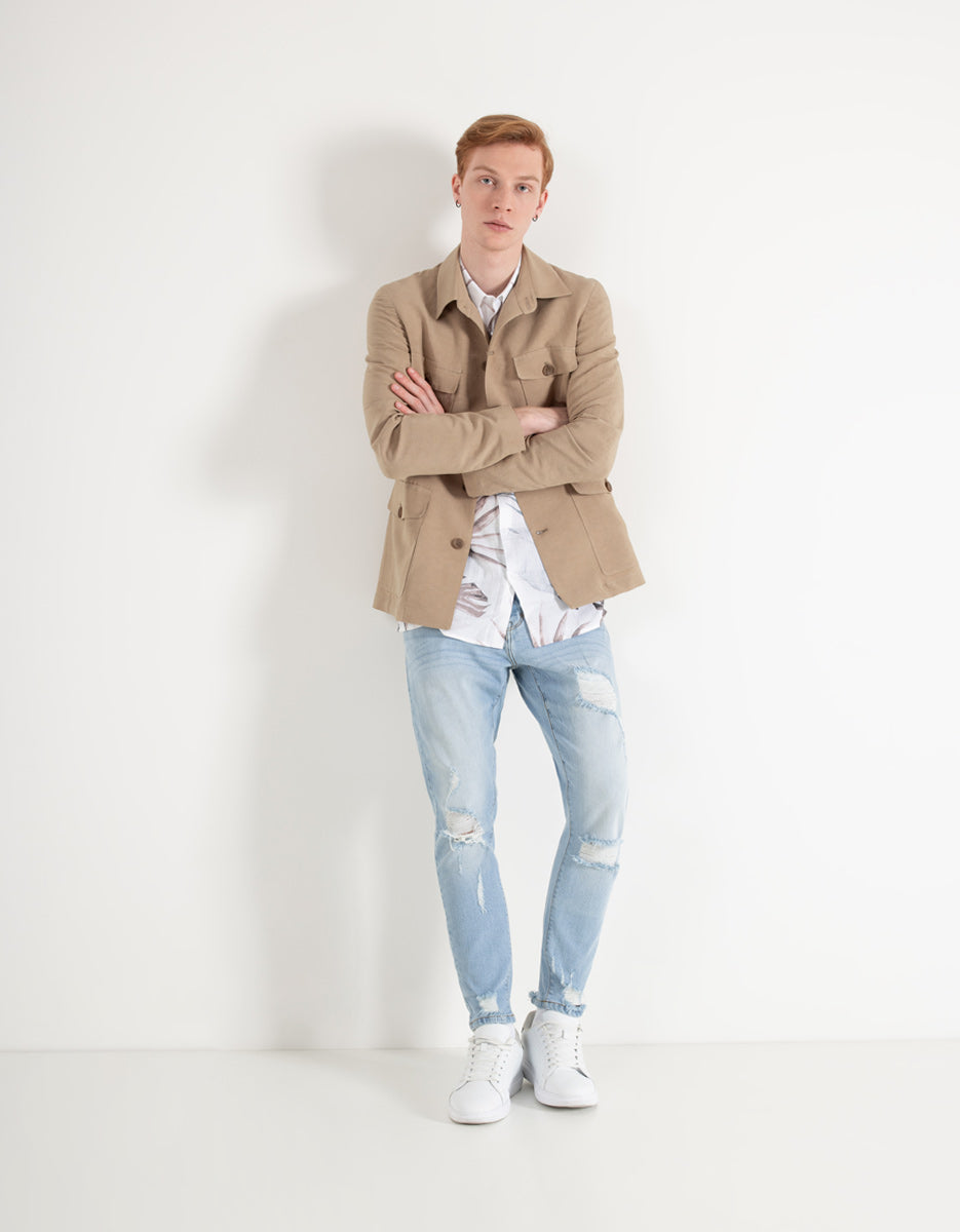 Giacca Sahariana|Colore:Beige