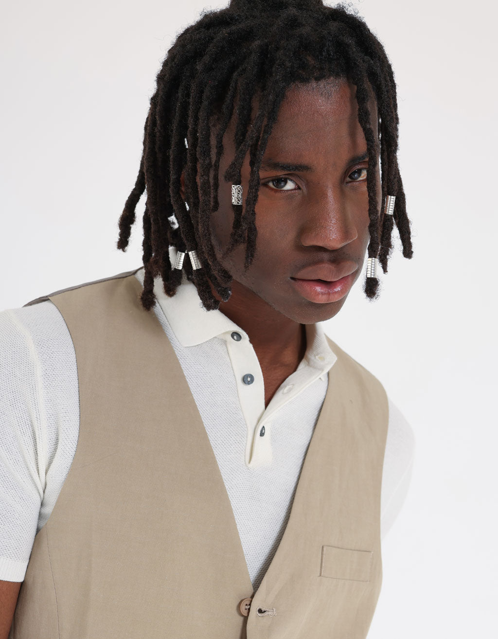 Gilet in misto viscosa|Colore:Beige