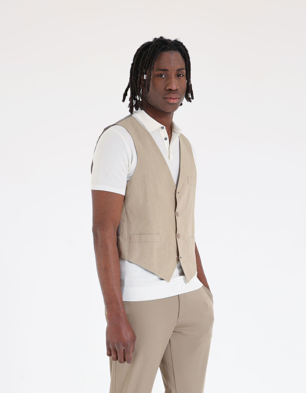 Gilet in misto viscosa|Colore:Beige