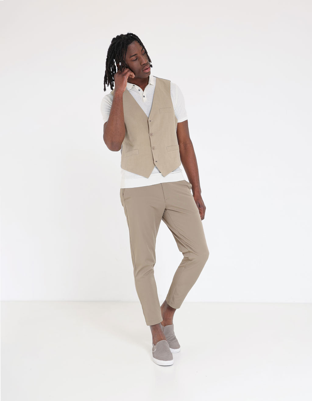 Gilet in misto viscosa|Colore:Beige