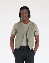 Gilet in misto viscosa|Colore:Verde