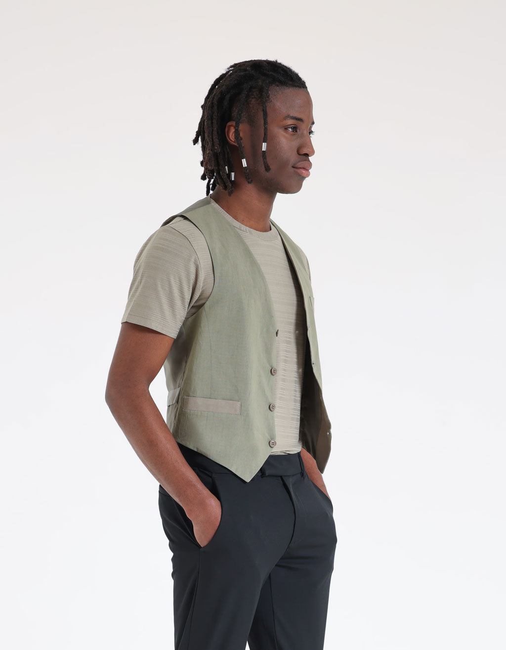 Gilet in misto viscosa|Colore:Verde