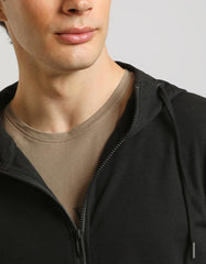 Hooded sweatshirt with zip