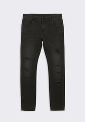 Jeans skinny fit nero con strappi