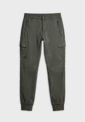 Cargo trousers with elastic at the ankles