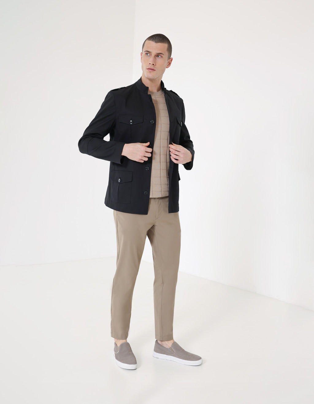 Giacca misto cotone|Colore:Nero