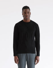 Braided crew neck sweater