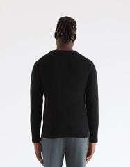 Braided crew neck sweater