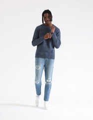 Wool blend crew neck sweater