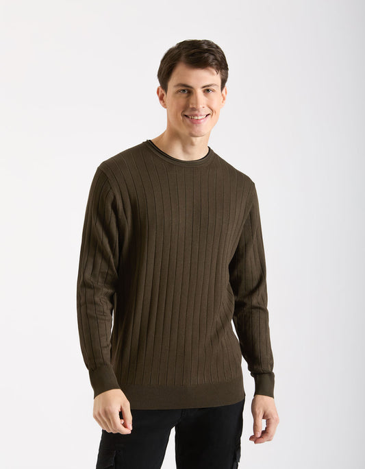 Viscose crew-neck sweater