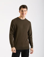 Viscose crew-neck sweater