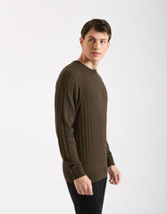 Viscose crew-neck sweater