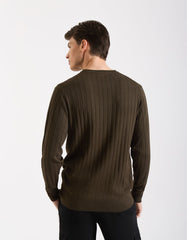 Viscose crew-neck sweater