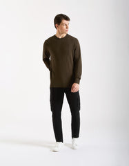 Viscose crew-neck sweater