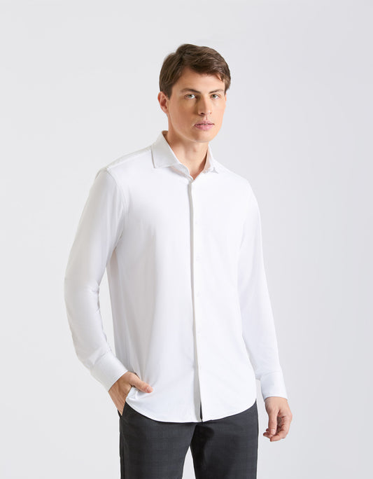 Basic shirt in stretch fabric