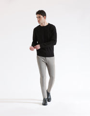 Crew-neck sweater with rhombuses